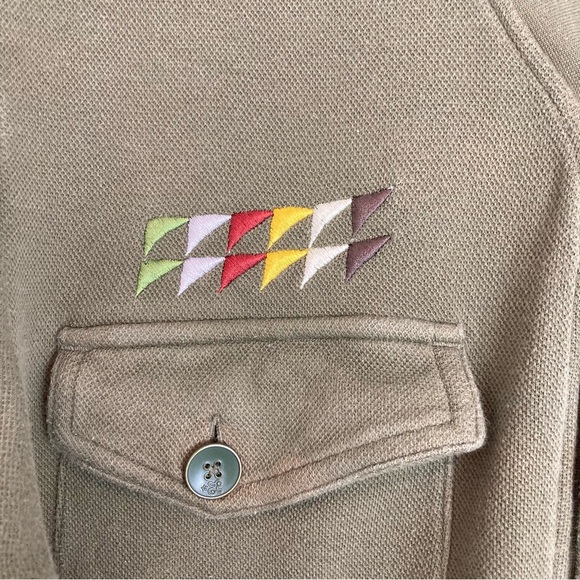 [LRG] Tanzanita Rasta Button Down 420 Embroidery Cotton Cardigan Sweater size L - Picture 5 of 13